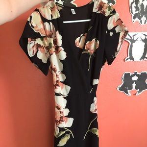 Floral floor length maxi wrap dress